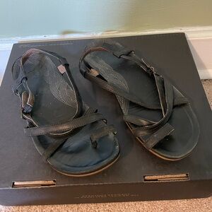 Black Leather Chaco Sandals Size 9